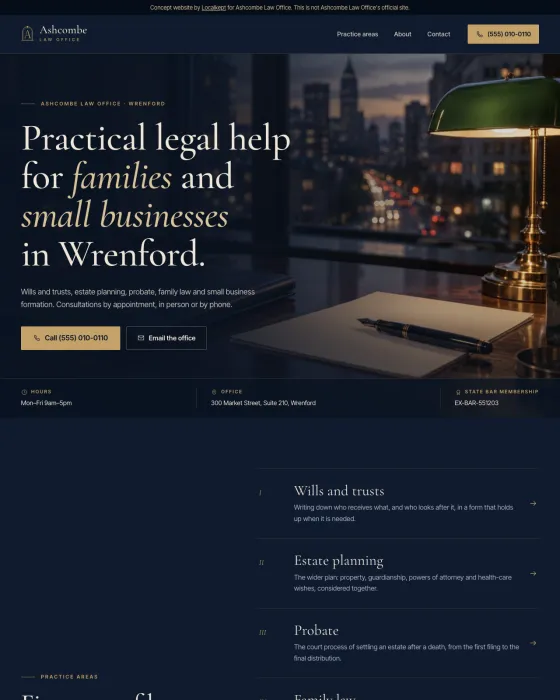 Sample site for a fictional law office business
