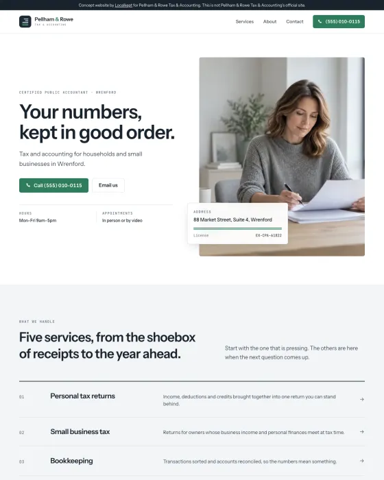 Sample site for a fictional tax and accounting business